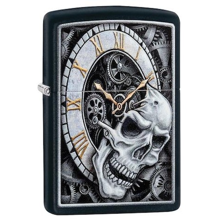 Zippo 2024 Zippo Time Skull Black Matte Color Image ZIP-29854